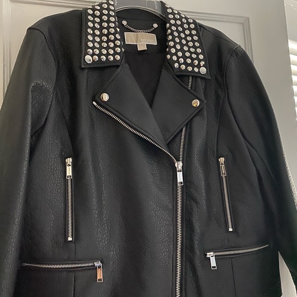 MICHAEL KORS Leather Jacket with Studs XL - Picture 4 of 6